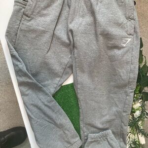 Gymshark Light Gray Sweatpants with Logo Tag